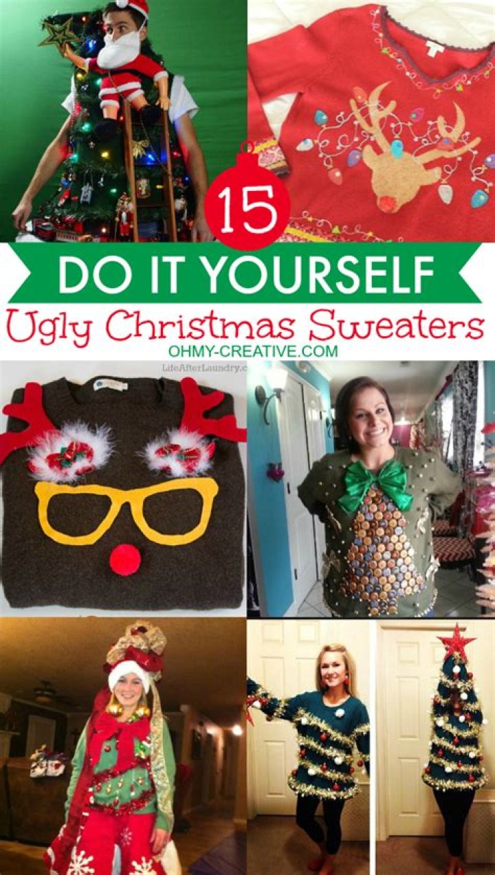 15 Do It Yourself Ugly Christmas Sweaters Oh My Creative