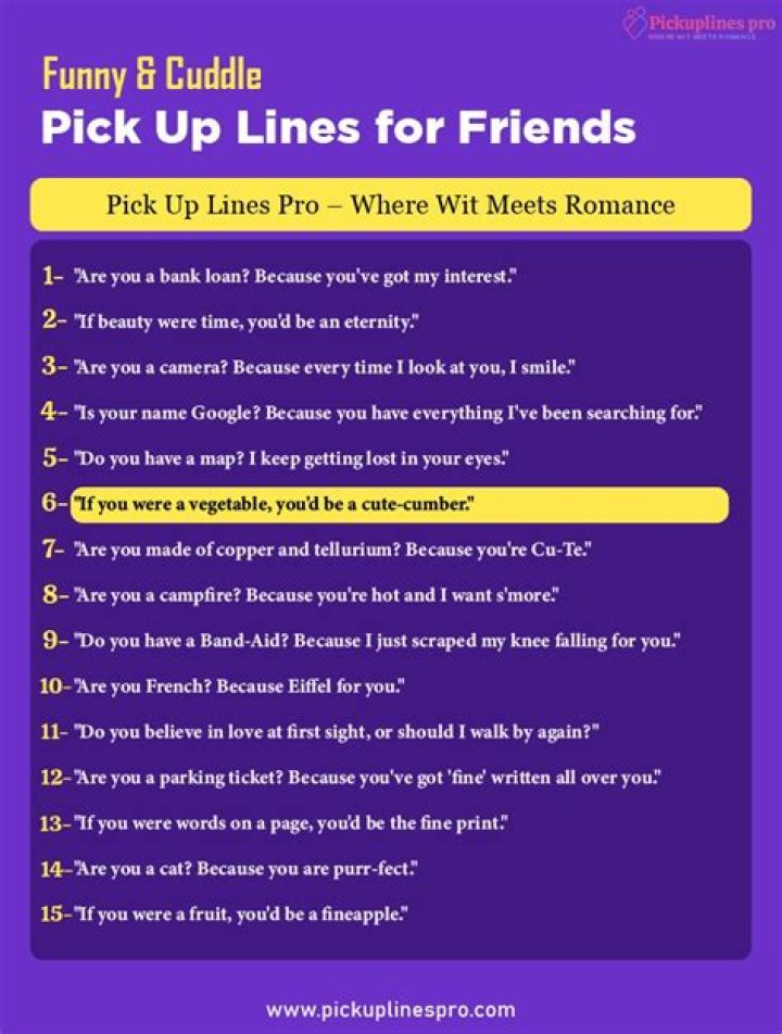 15 Funniest Pickup Lines To Use On Tinder