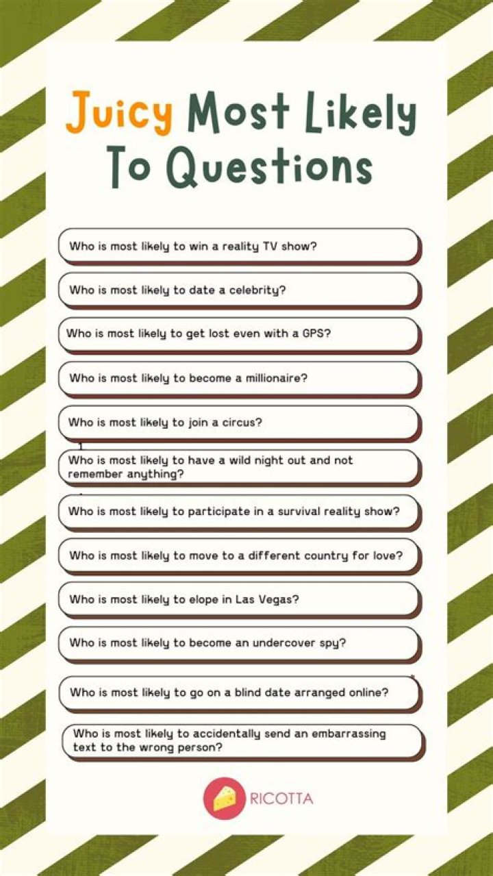 180 Best Who&rsquo;s Most Likely To Questions for Couples & Work Question game for friends, Who