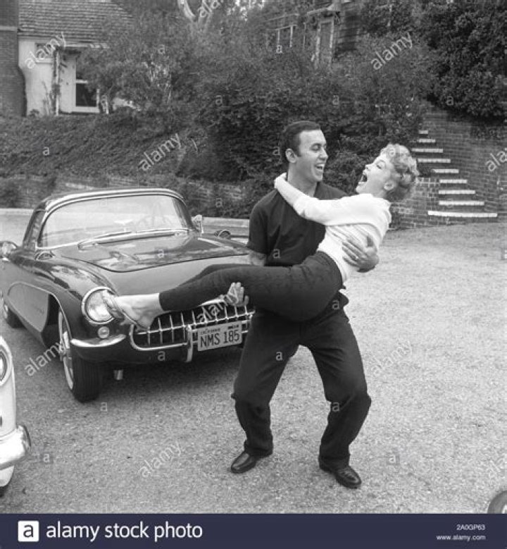 1958 Barbara Eden and husband Michael Ansara at home Stock Photo Alamy