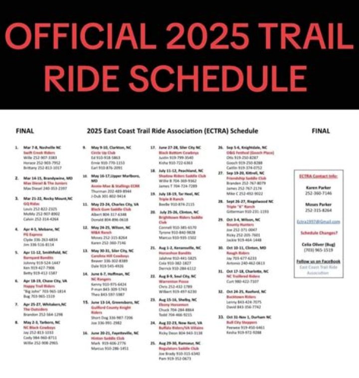 2024 Black Trail Ride Schedule Plan Your Equestrian Adventure