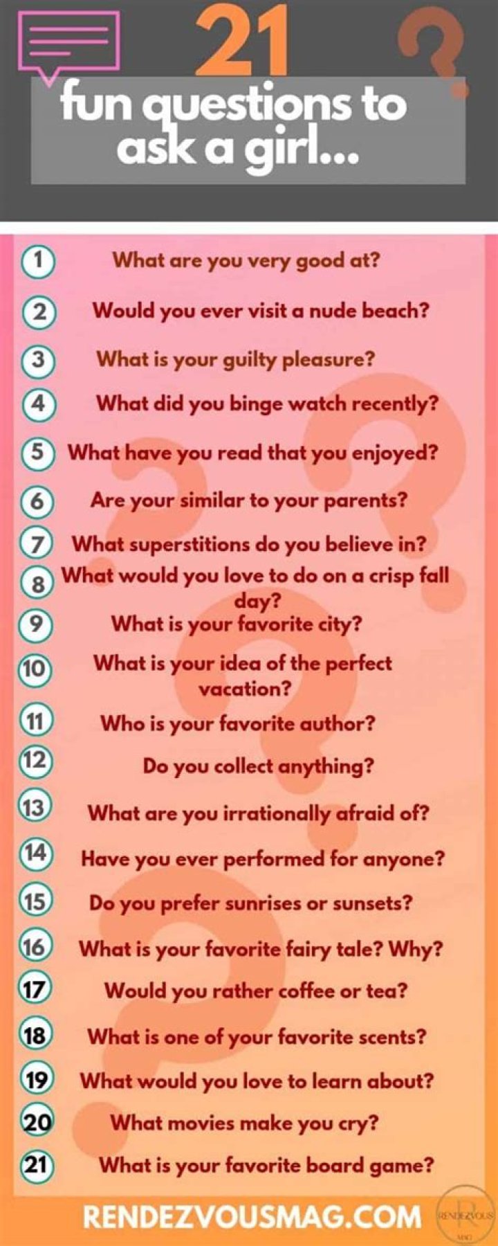 21 fun questions to ask a girl infographic