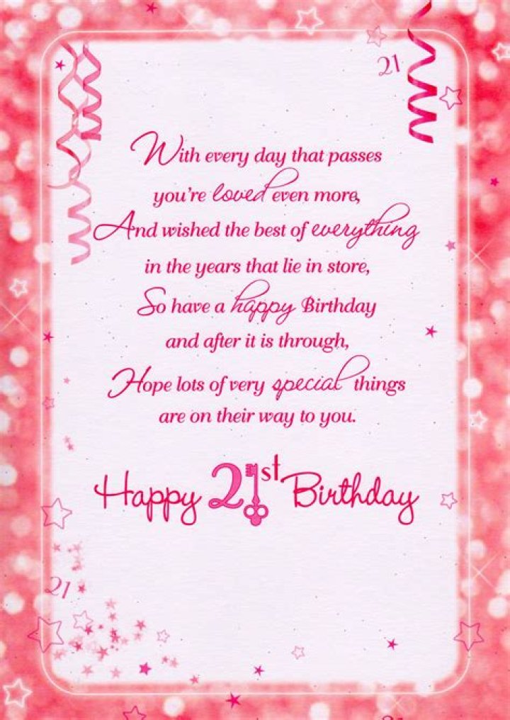 21st Female Happy Birthday Greeting Card Cards Love Kates