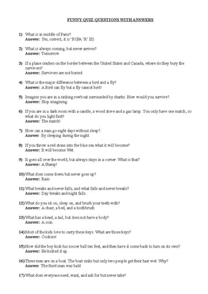 35+ Funny Quiz Questions and Answers (2022)