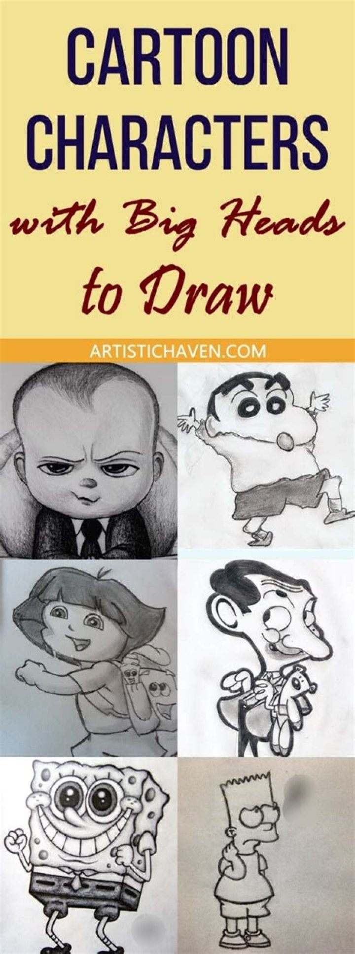 36 Cartoon Characters with Big Heads To Draw Artistic Haven