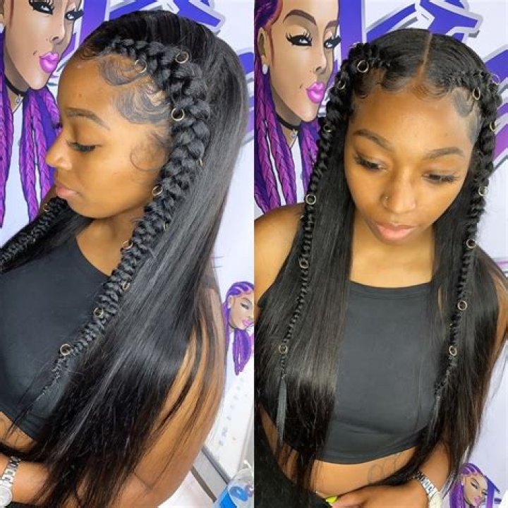 40+ braids in front weave in back hairstyles SunnyDaraich