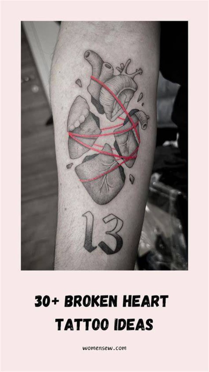 40 Broken Heart Tattoo Designs For Men Split Ink Ideas