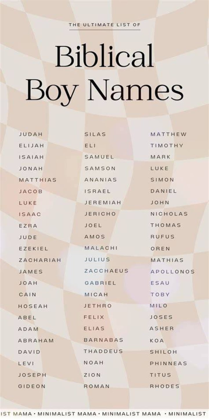 65 Unique Biblical Boy Names with Meanings Boy names, Christian baby