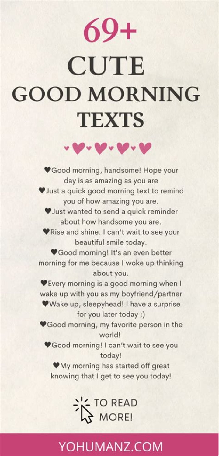 70 Cute Good Morning Text for Him