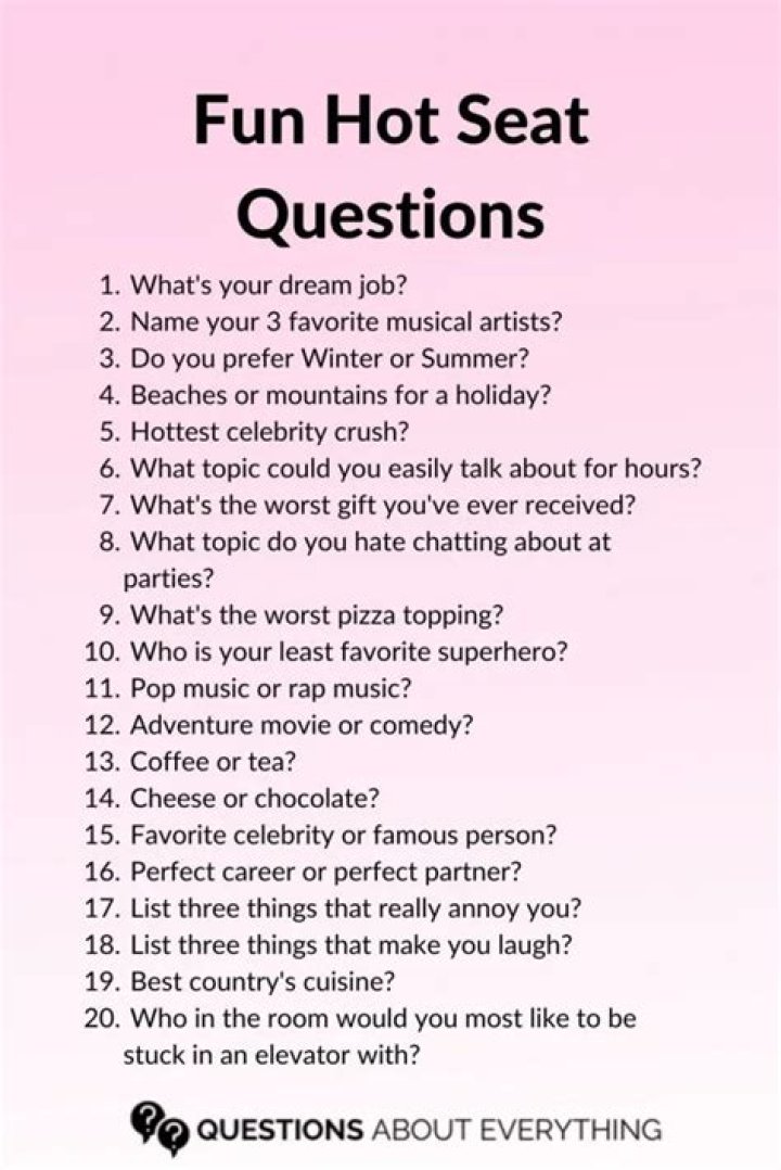 a printable hot seat question card for children