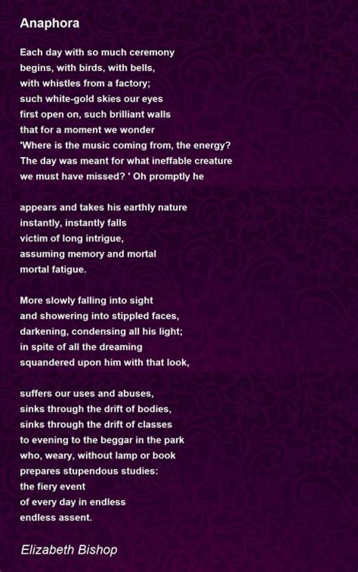 Anaphora Anaphora Poem by Elizabeth