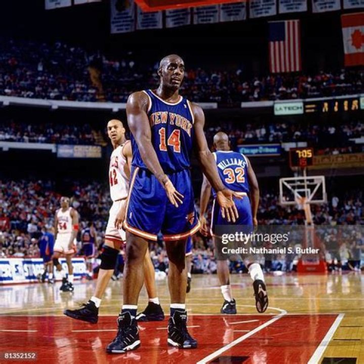 Anthony Mason of the New Jersey Nets walks on the court during the