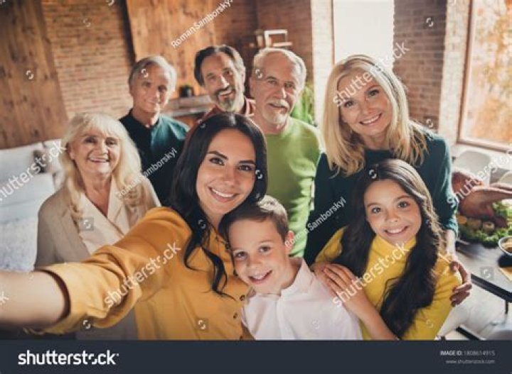 Big family portrait happy people character Vector Image