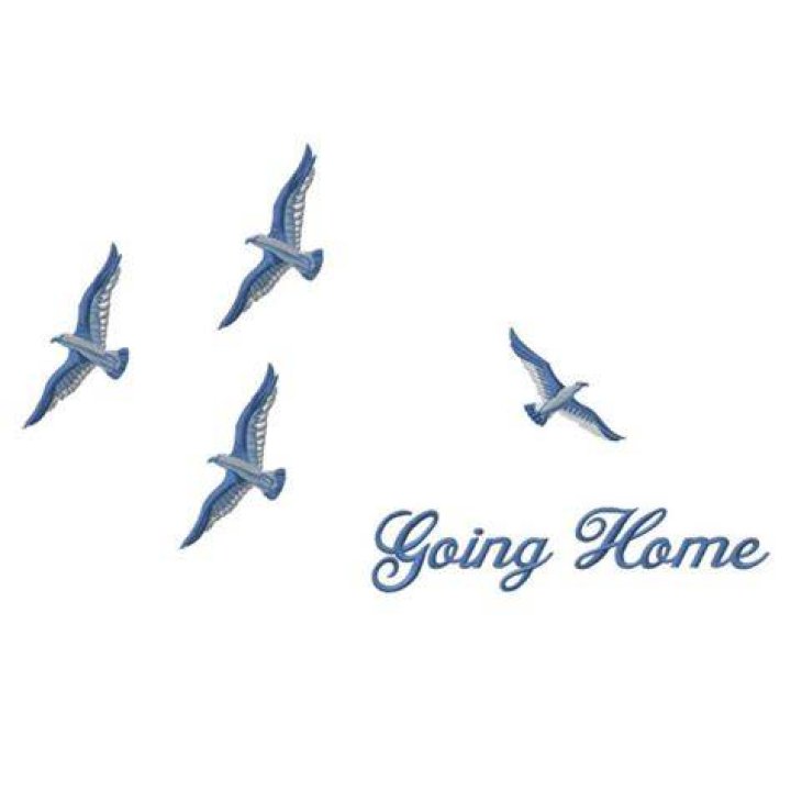 Birds Going Home, Blue, Applique TiedemannBevs