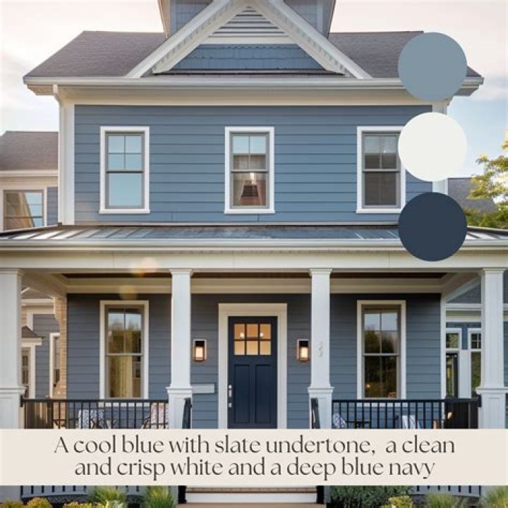 Blue house. House paint exterior, House exterior, Townhouse exterior
