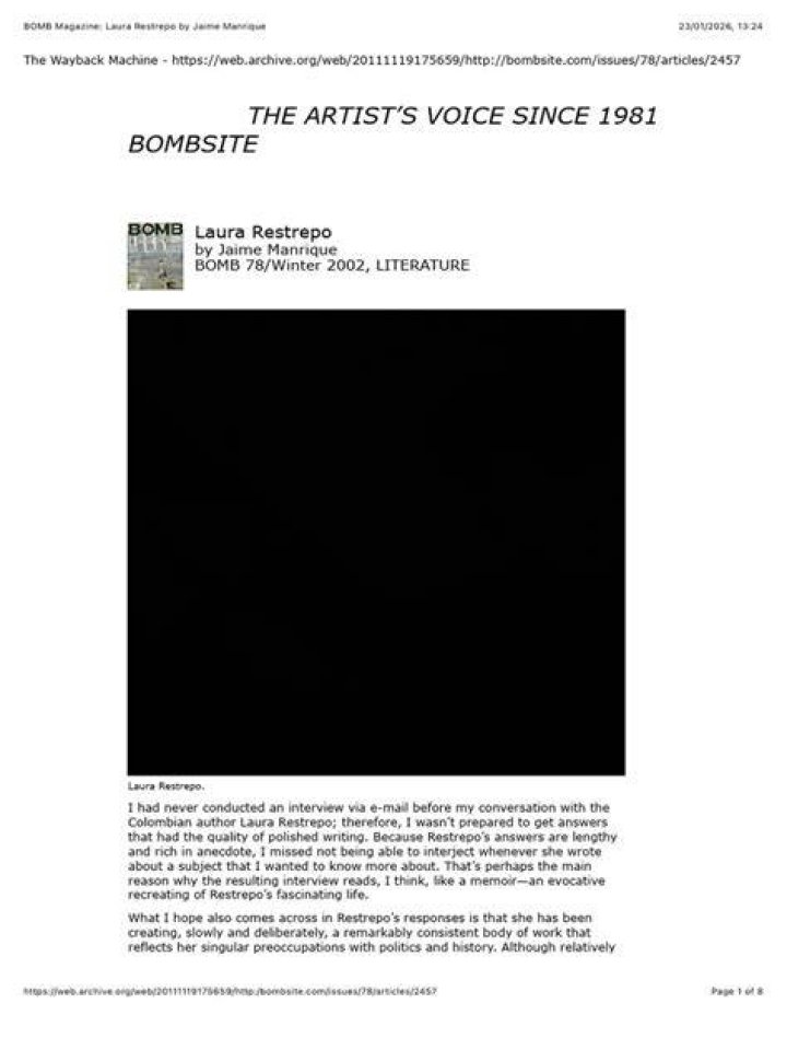 BOMB Magazine Laura Restrepo