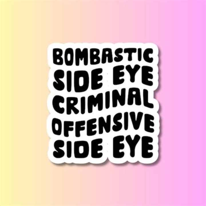 Bombastic Side Eye Sticker Criminal Side Eye Tiktok Trend Side Eye Etsy