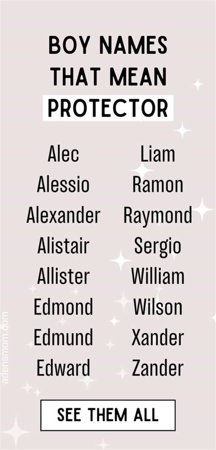 Boy Names That Mean Protector