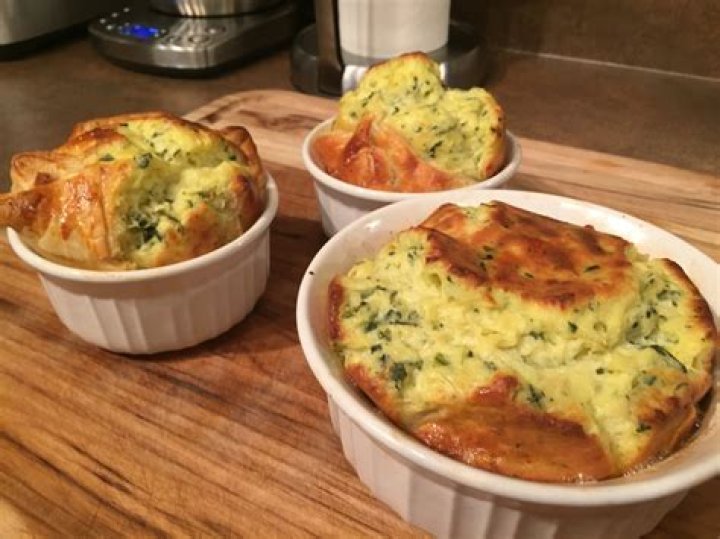 Breakfast Souffle with spinach and artichoke (Panera Bread Style
