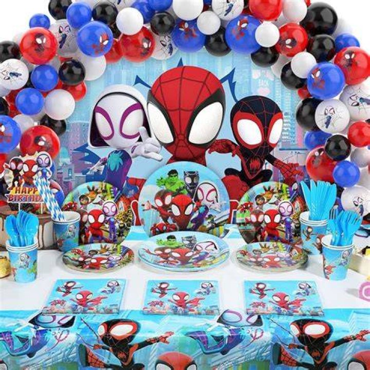 Buy LA FIESTA Spiderman Birthday Decoration Set Spiderman Happy