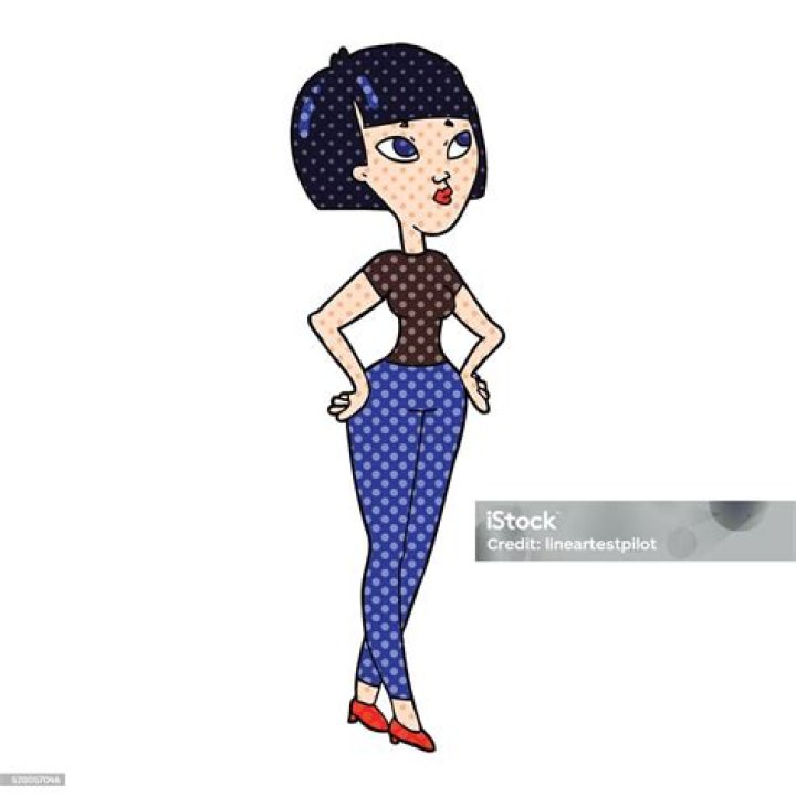 Cartoon sexy young woman in purple mini dress Vector Image