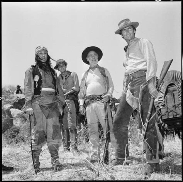 Clint Eastwood, Rip Torn, Paul Brinegar, and David Watson in Rawhide