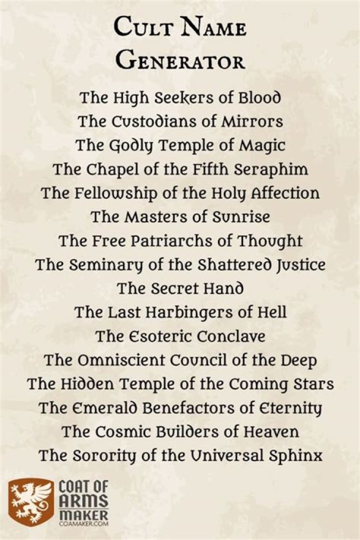 Cultist Names r/LOTR_on_Prime