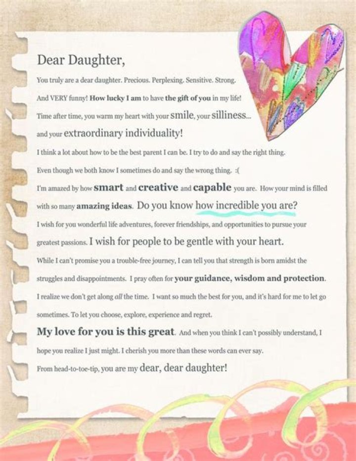 Dear Daughter Letter (Digital Download) Marianne Richmond Dear daughter, Letter to my
