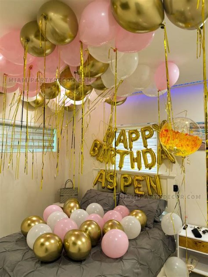 Decorated room with balloons on 16th birthday!!! 16th Birthday Decorations, Birthday Ideas, 16