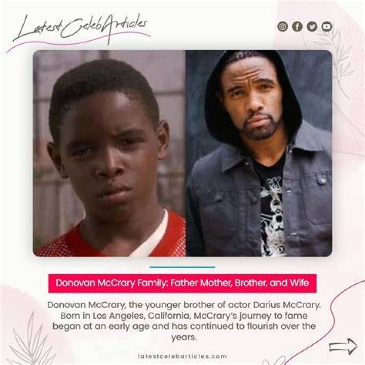 Donovan McCrary Family Father Mother, Brother, and Wife