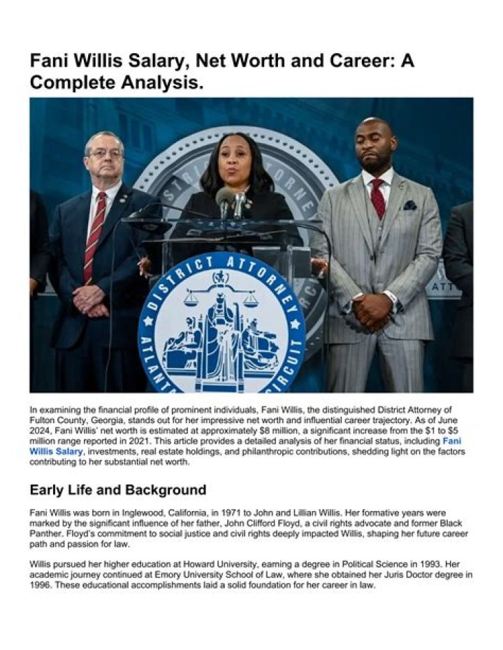 Fani Willis Salary, Net Worth 2023, Fulton County DA, Husband, Age