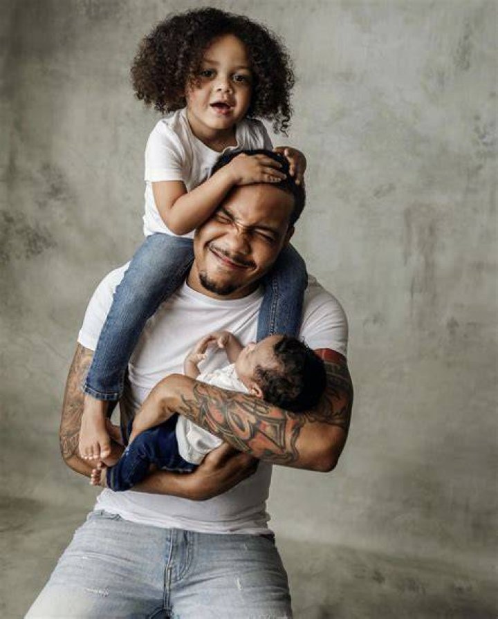 Fashion Bomb Family Moment G Herbo and His Sons Essex and Yosohn Pose