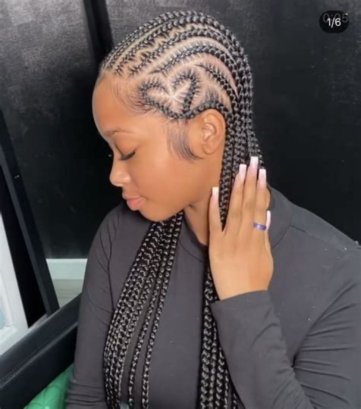 Feed ins Heart Designs Feed In Braids Hairstyles, Braided Cornrow Hairstyles, Protective