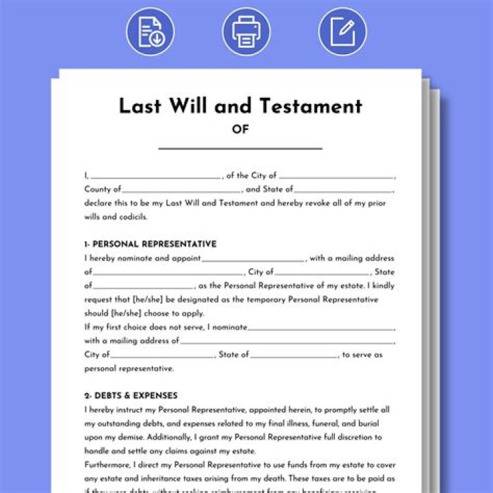 Free Printable Last Will And Testament Templates [PDF, Word]