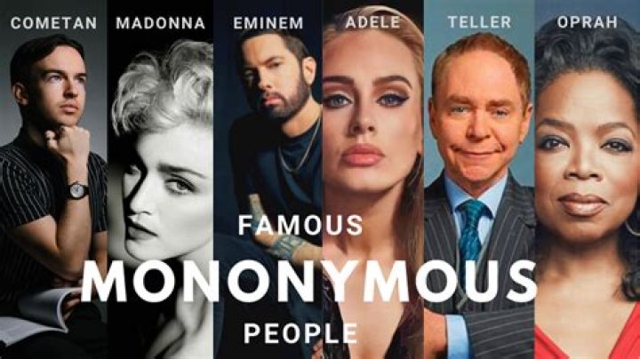 Full Names of Mononymous People List of OneNamed Celebrities