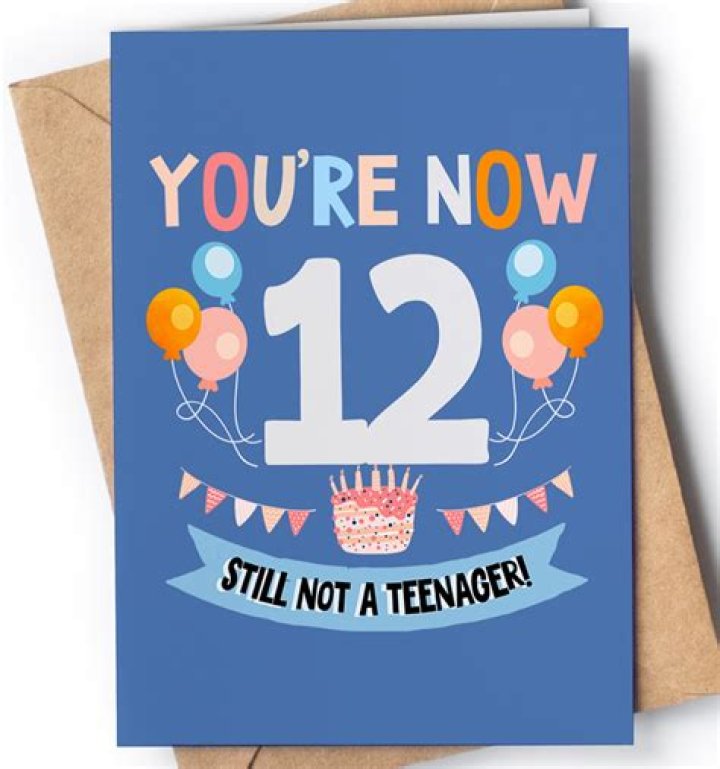 Funny 12th Birthday Card