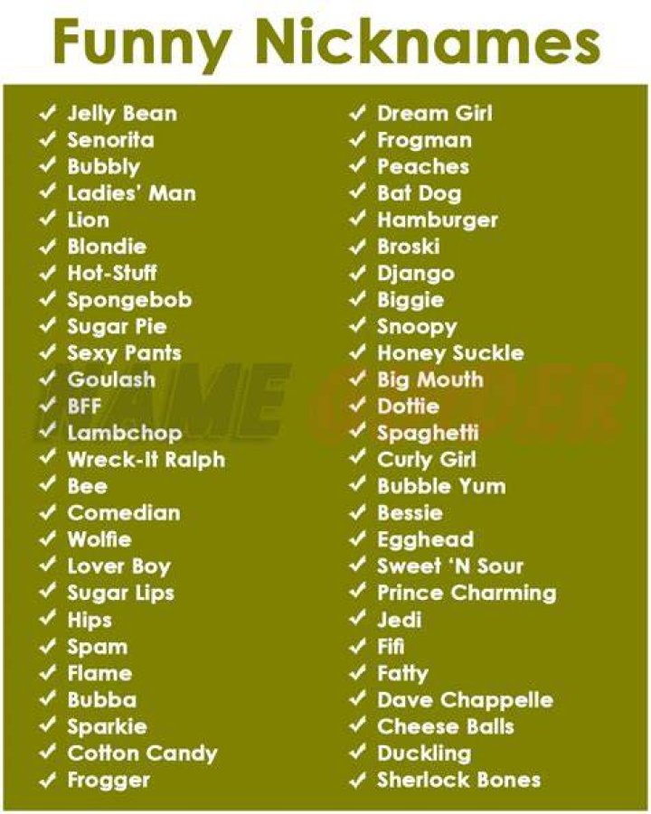 funny nicknames to call your girlfriend Dump A Day