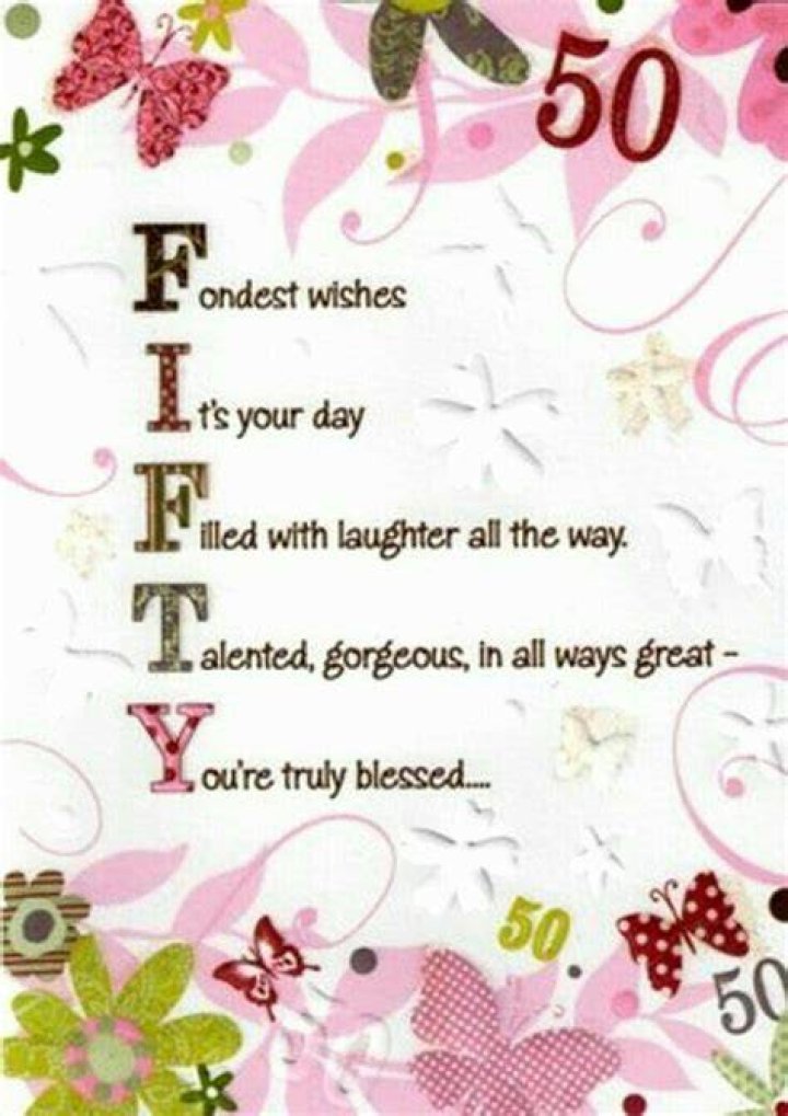 Happy 50th Birthday (Female) Greeting Cards by Loving Words