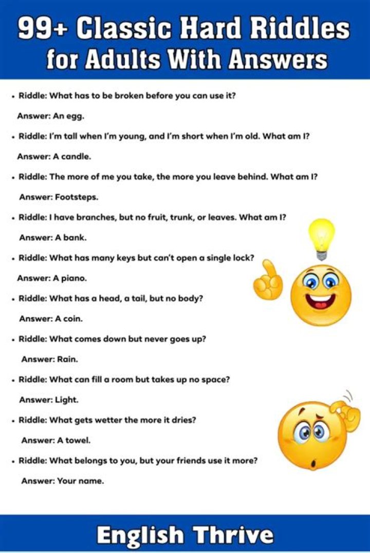 Hard riddles for adults with answers Best riddles questions Hard riddles, Tricky riddles
