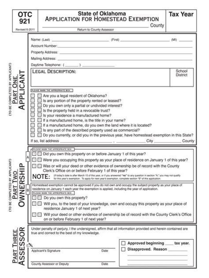 Homestead Exemption Oklahoma Fill Out And Sign Printable Pdf Template