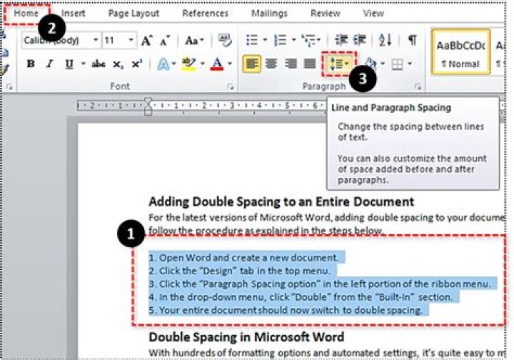How to Apply Double Spacing in Microsoft Word for Office 365