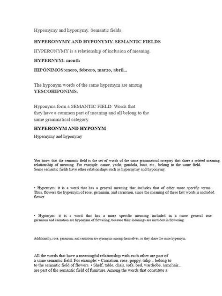 Hyponymy and Hypernymy Wikiwand PDF Semantics Lexical Semantics