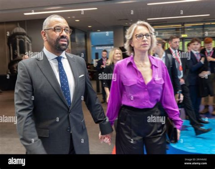 James Cleverly with wife Susannah Temple Cleverly arriving for