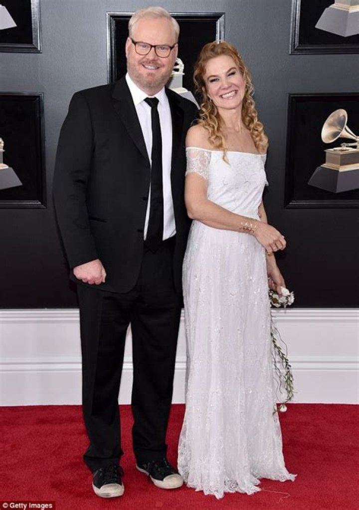 Jim Gaffigan and wife attend Grammys after brain tumor