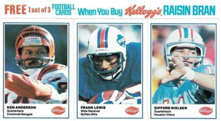 KEN ANDERSON FRANK Lewis Gifford Nielson 1982 Kellogg's Raisin Brand