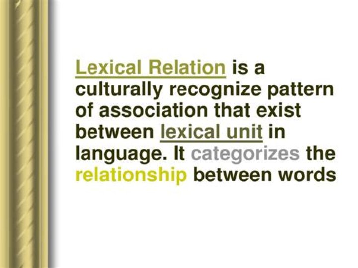LEXICAL RELATIONS IN DISCOURSE ppt download