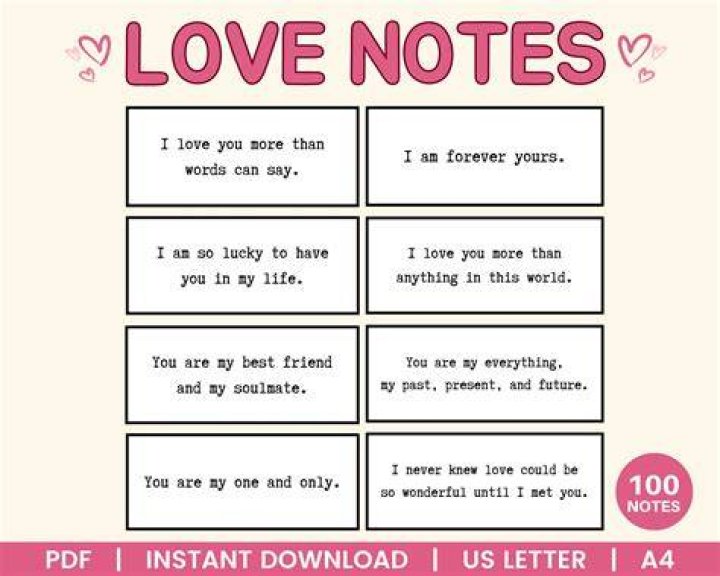 Love Notes for Him, Mini Love Messages, Love Notes for Her, Love Notes Cards, Lunch Box Notes