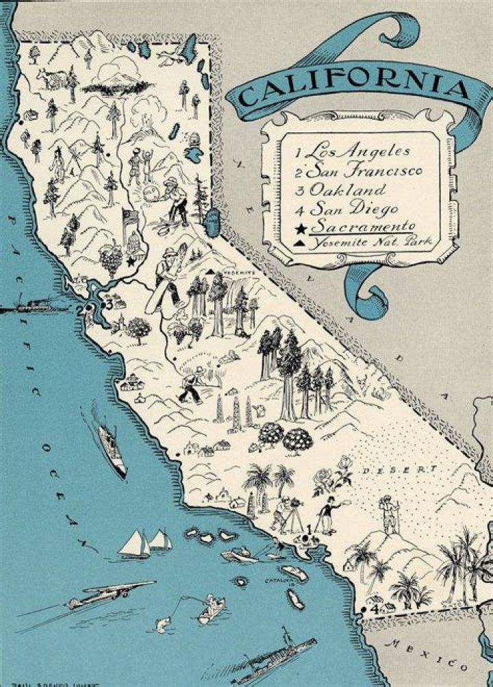 Map Of Charming California Klipy Charming California Map