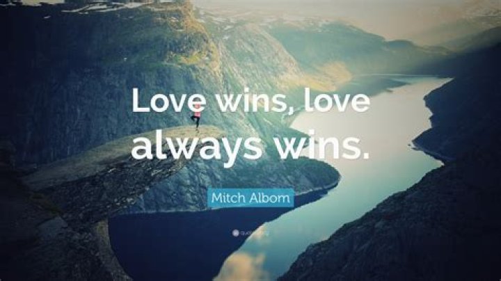 Mitch Albom Quote “Love wins, love always wins.” (12 wallpapers