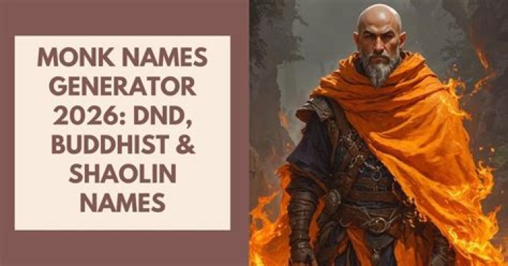 Monk Name Generator 1000s of random monk names